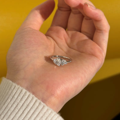 Anillo de Plata S925 Corazón Doble con Piedras Principales - Image 18