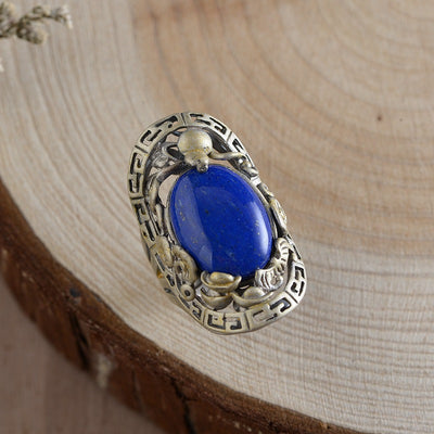Anillo de Plata 925 Lapislázuli Vintage Artesanal - Image 7