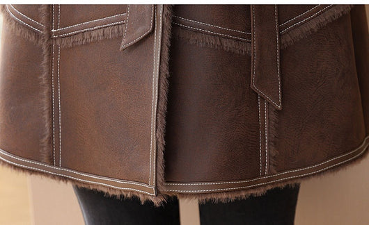Abrigo de Invierno Largo en Terciopelo Mink para Mujer - Image 17