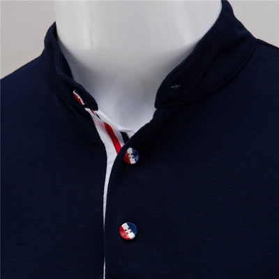 Playera Colorblock con Cuello de Pie Manga Corta - Image 9