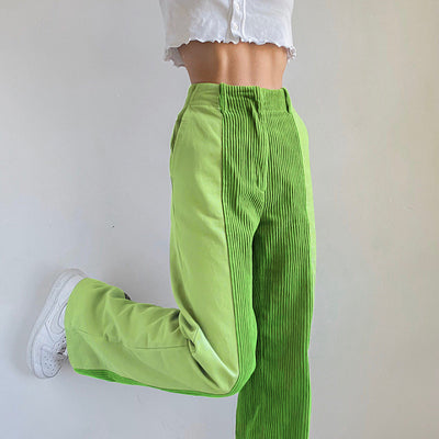 Pantalones Rectos Anchos con Bloques de Color - Casual y Versátil - Image 5