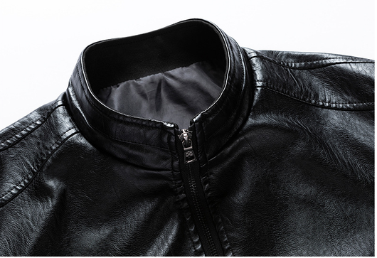 Chaqueta de Cuero con Cuello Alto para Primavera y Otoño - Image 12