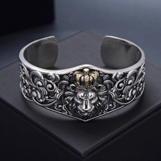 Pulsera Brazalete León Majestuoso Dominio Ancho - Image 5
