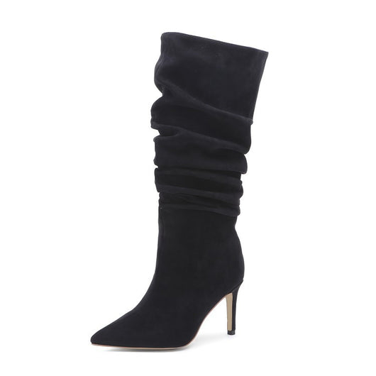 Botas Medianas Plisadas Plateadas para Mujer Talla Grande - Image 10