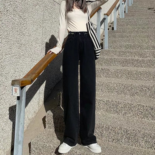 Pantalones Vaqueros Rectos de Cintura Alta para Mujer - Image 12