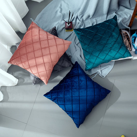 Funda de Almohada Cuadrille Terciopelo Suave para Sofá y Cama - Image 29