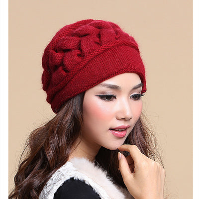 Gorro Invierno Mujer Doble Capa Lana Conejo - Abrigo Cálido y Elegante - Image 5