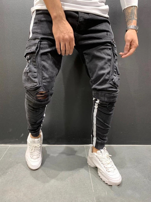 Pantalones Casuales Hombre con Corte Rodilla y Cierre Frontal - Image 2