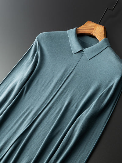 Cardigan Ajustado para Hombre con Solapa - Suéter Base Primavera Otoño - Image 2