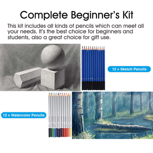 Set de 72 Lápices de Colores Profesionales con Carboncillos y Pinceles para Dibujo Artístico - Image 8