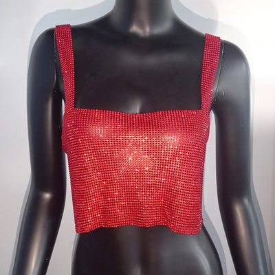 Top Crop Brillante con Diamantes y Lentejuelas para Fiestas - Image 5