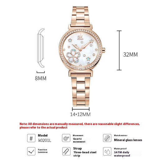 Reloj de Cuarzo para Mujer con Correa de Acero y Diamantes - Image 3