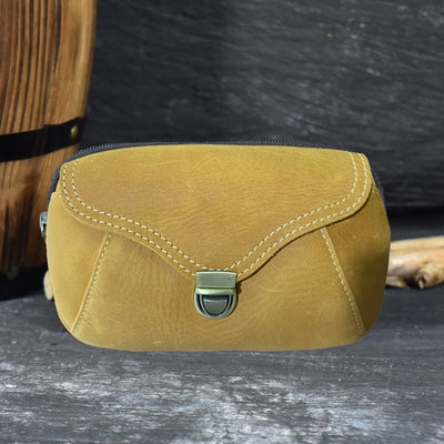 Riñonera de Cuero Genuino para Hombre - Estilo Retro con Bolsillo para Celular - Image 3