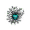 Broche de Plata Antigua con Diamantes - Diseño Elegante y Sofisticado