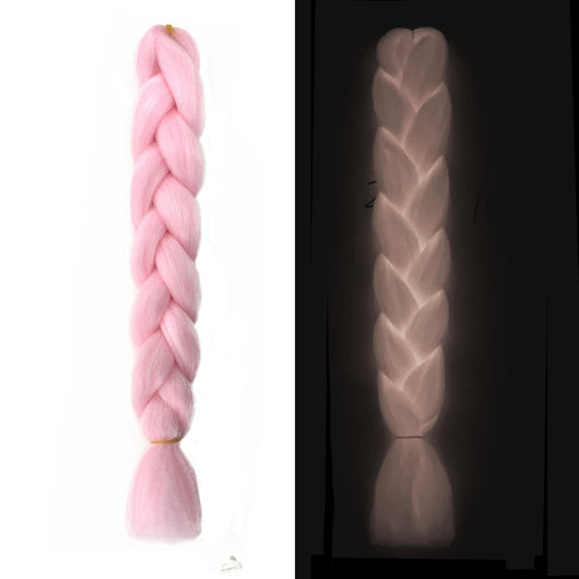 Peluca de Trenzas Grandes con Fibra Química Fluorescente Luminosa - Image 7