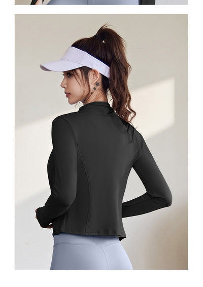 Chaqueta Deportiva Mujer Manga Larga Ajustada para Running, Fitness y Yoga - Image 42