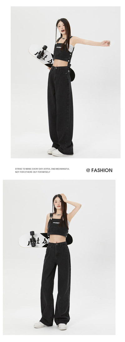 Jeans Rectos Amplios con Efecto Adelgazante y Drapeado Fluido - Image 14
