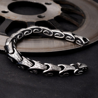 Pulsera de Acero Titanio Personalizada Estilo Retro para Hombre - Image 12