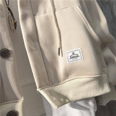 Cardigan Abrigo Hombre Otoño Invierno - Suéter Polar Holgado Talla Grande - Image 12