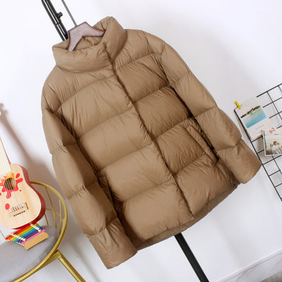Chaqueta de Plumón de Pato Blanco Ligera con Cuello Alto - Image 4