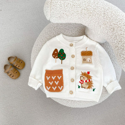 Cardigan Infantil de Algodón con Patrón de Dibujos Animados y Bordado - Image 11