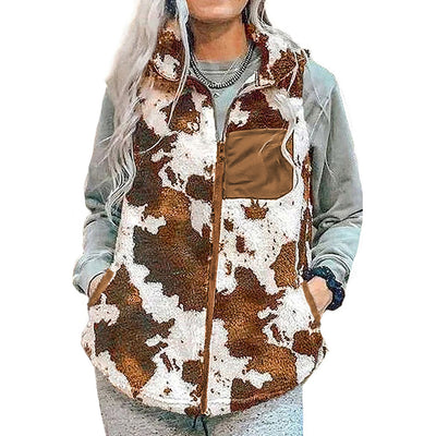 Chaleco Suelto Estampado con Cuello de Pie para Mujer - Image 3