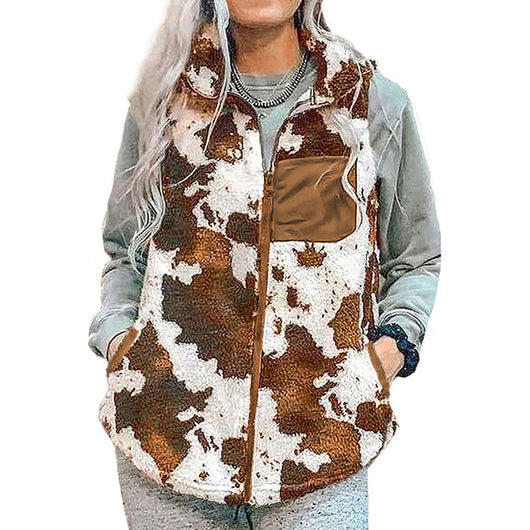 Chaleco Suelto Estampado con Cuello de Pie para Mujer - Image 3