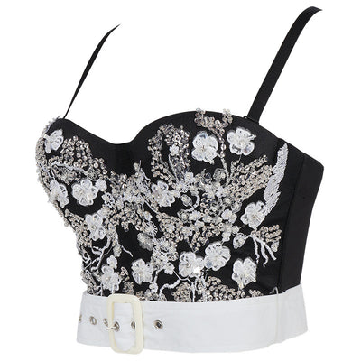 Blusa Camisola de Encaje con Lentejuelas y Bordados Beaded para Mujer - Image 12