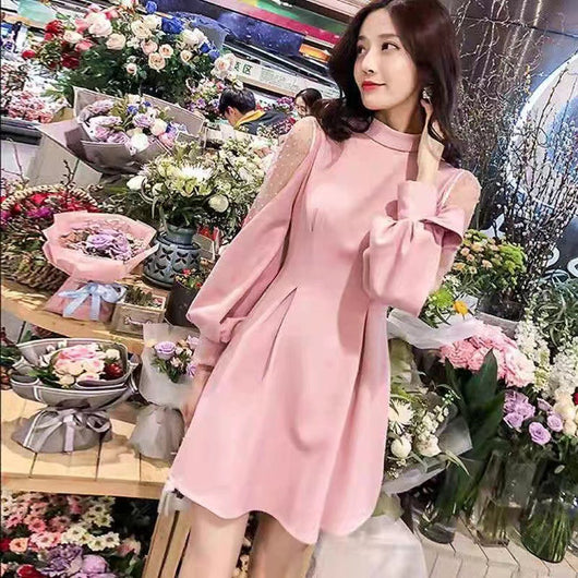 Vestido con Mangas Plisadas Combinadas - Image 10