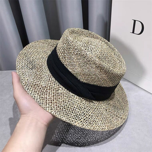 Sombrero de Paja Retro Británico para Mujer con Ala Plana - Image 14