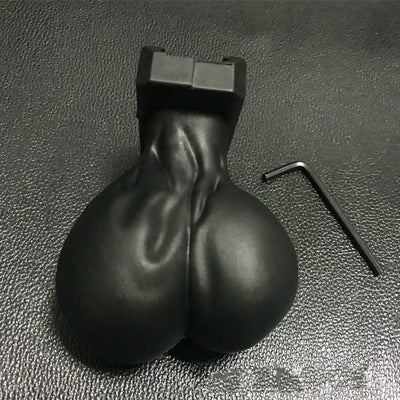Black water bomb toy grip with a unique, anatomical shape and a rail mount for toy guns. - Image 5