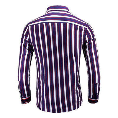 Camisa Manga Larga a Rayas Estilo Coreano para Hombres Jóvenes - Image 4