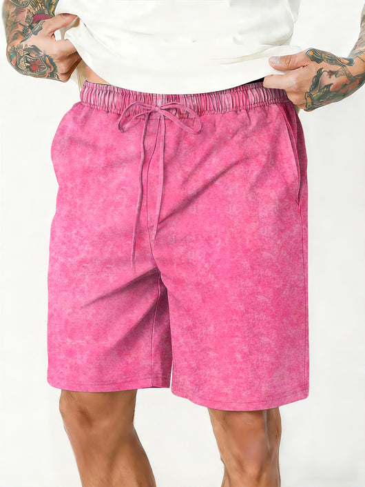 Shorts Casuales Relajados Desteñidos para Hombre - Image 17