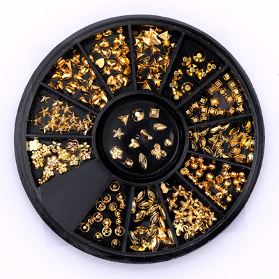 Caja de Diamantes para Manicura con Baño de Oro - 12 Diseños de Formas Fancy - Image 5