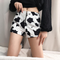 Shorts Slim con Cierre de Vaca Estampada para Mujer - Pantalones Casuales