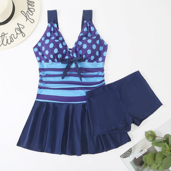 Traje de Baño Talla Grande Escotado Europeo Americano