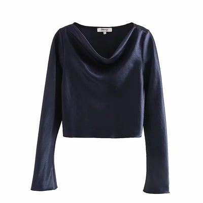 Conjunto Casual: Blusa Manga Larga + Falda de Satén - Image 3