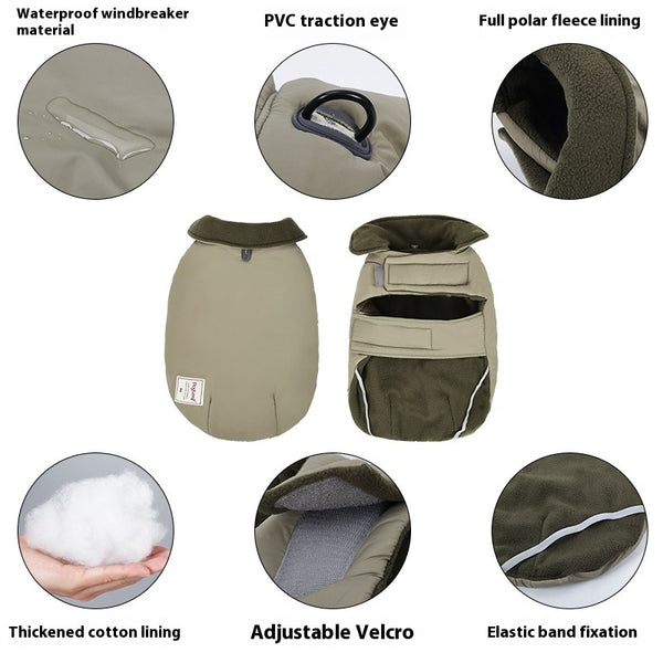 Chaleco Acolchado de Cuello Alto para Perros - Abrigo Cálido Impermeable