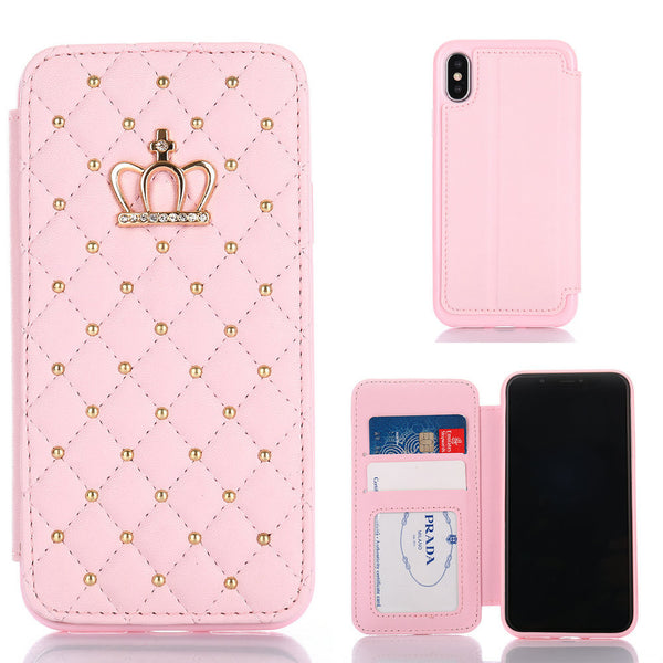 Funda de Cuero Crown Card para Samsung - Protección Premium con Cartera