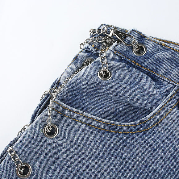 Jeans de Cintura Alta Efecto Lavado