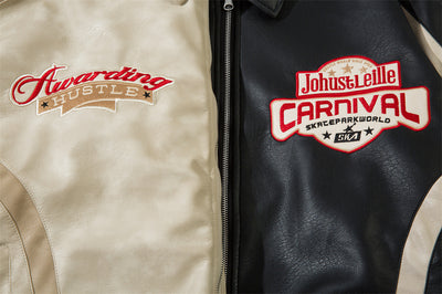 Chaqueta de Cuero Suelta con Letras Bordadas Estilo Europeo Americano - Image 16