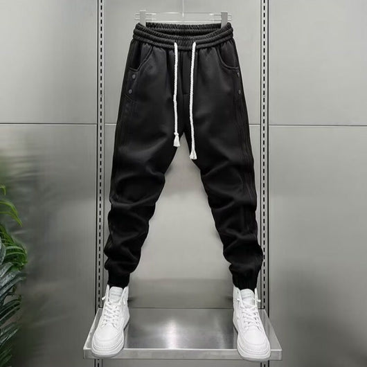 Pantalones Casuales Hombre Primavera-Verano con Rayas Verticales y Cintura Elástica - Image 7