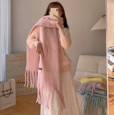 Pashmina Larga Versátil para Estudiantes - Colores Sólidos - Image 9