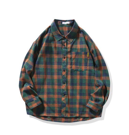 Camisa Casual Suelta a Cuadros Manga Larga para Hombre - Image 12