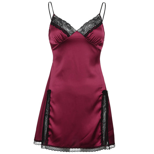 Vestido Mini de Satén Y2K con Encaje - Estilo Aesthetic Retro