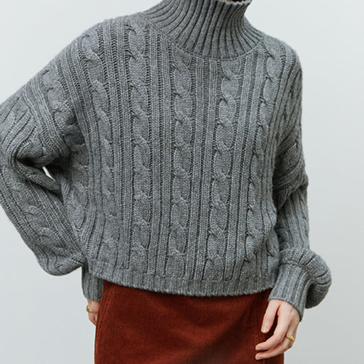 Suéter Cuello Alto Trenzado para Mujer - Otoño e Invierno - Image 8