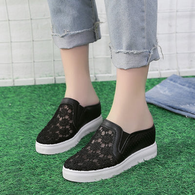 Sandalias Tipo Baotou con Suela Gruesa y Cuña de Malla - Image 7