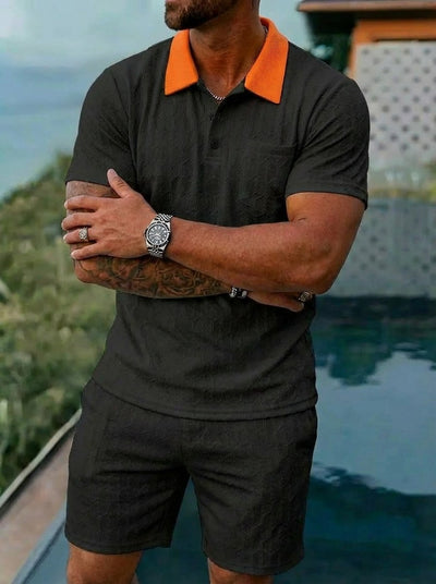 Conjunto de Playera y Shorts Deportivos Transpirables con Bloques de Color - Image 18