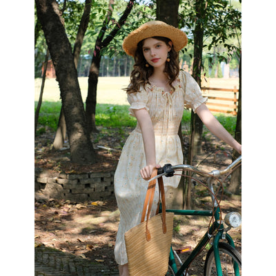 Vestido Floral Francés Cintura Alta con Lazada - Image 2