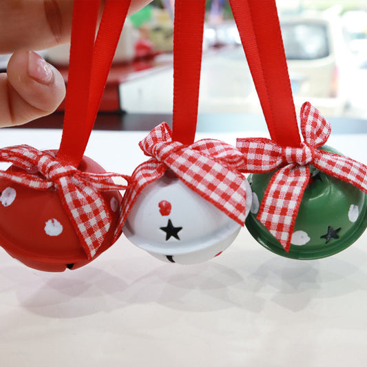 Guirnalda Navideña con Moños y Campanas de Metal - Decoración de 4cm
